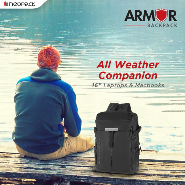 Armor All Weather Backpack for 16" Laptops & Macbooks (Black)
