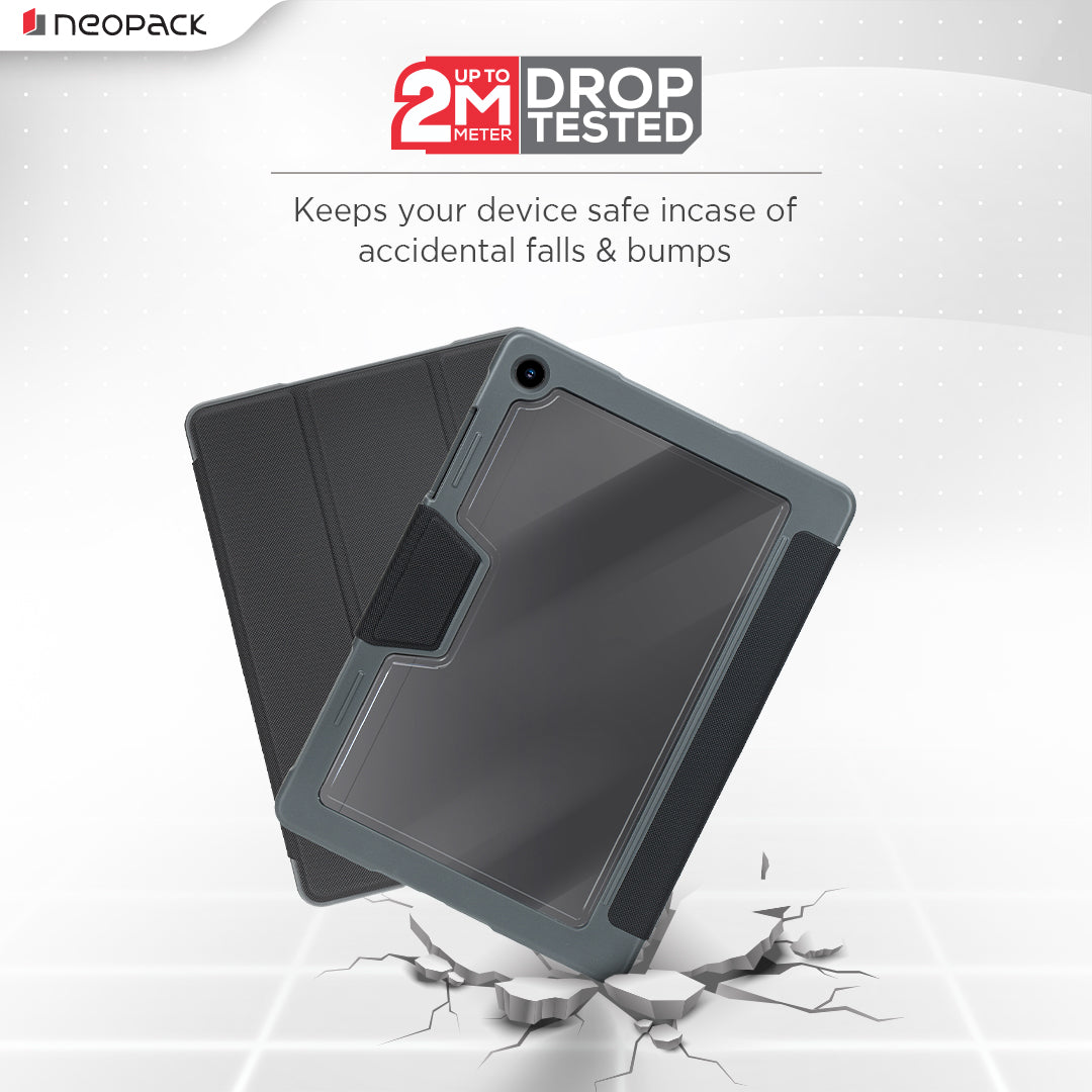 Drop Tested Defender Case with Pencil Holder for Samsung Galaxy Tab S9FE, S10FE & S10 Lite Tablets (Black)