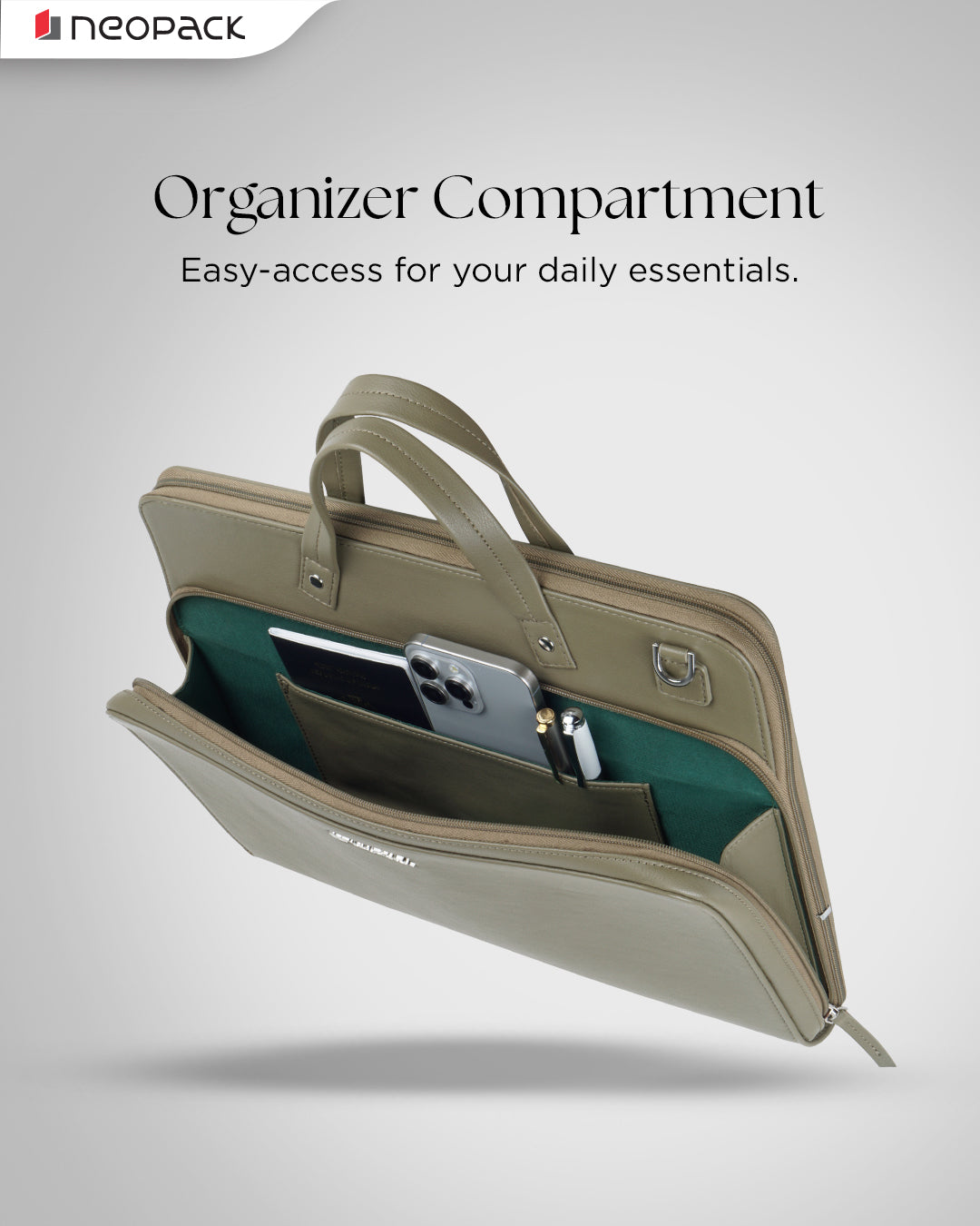 Evoque Slim Laptop Bag Fits Up to 16-Inch Macbooks & Laptops (Olive)
