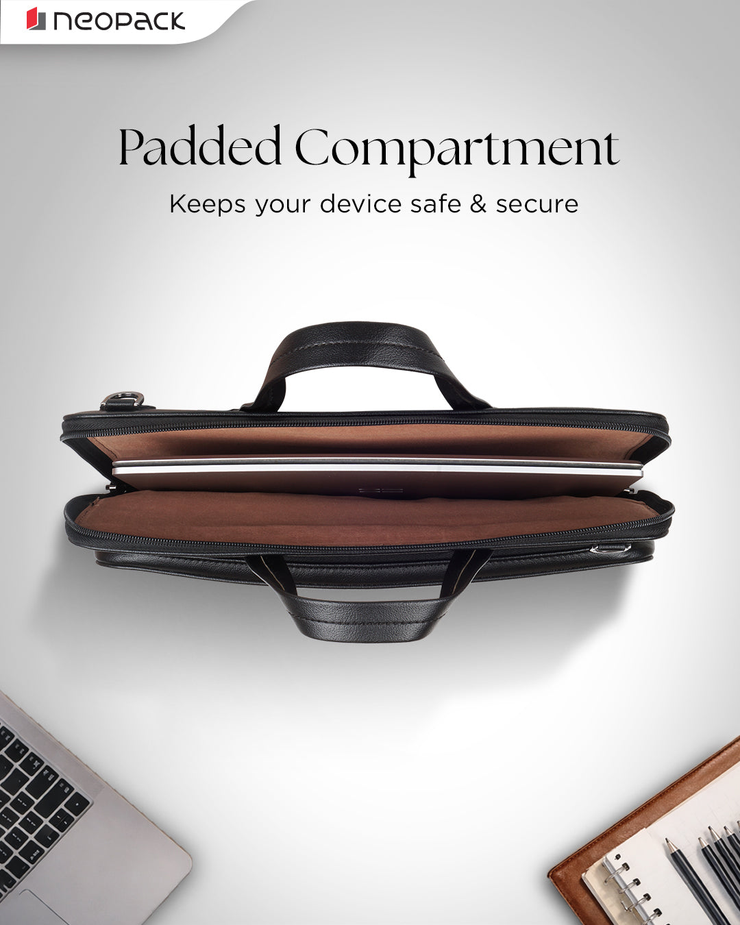 Evoque Slim Laptop Bag Fits Up to 14.2 Inch Macbooks & Laptops (Black)