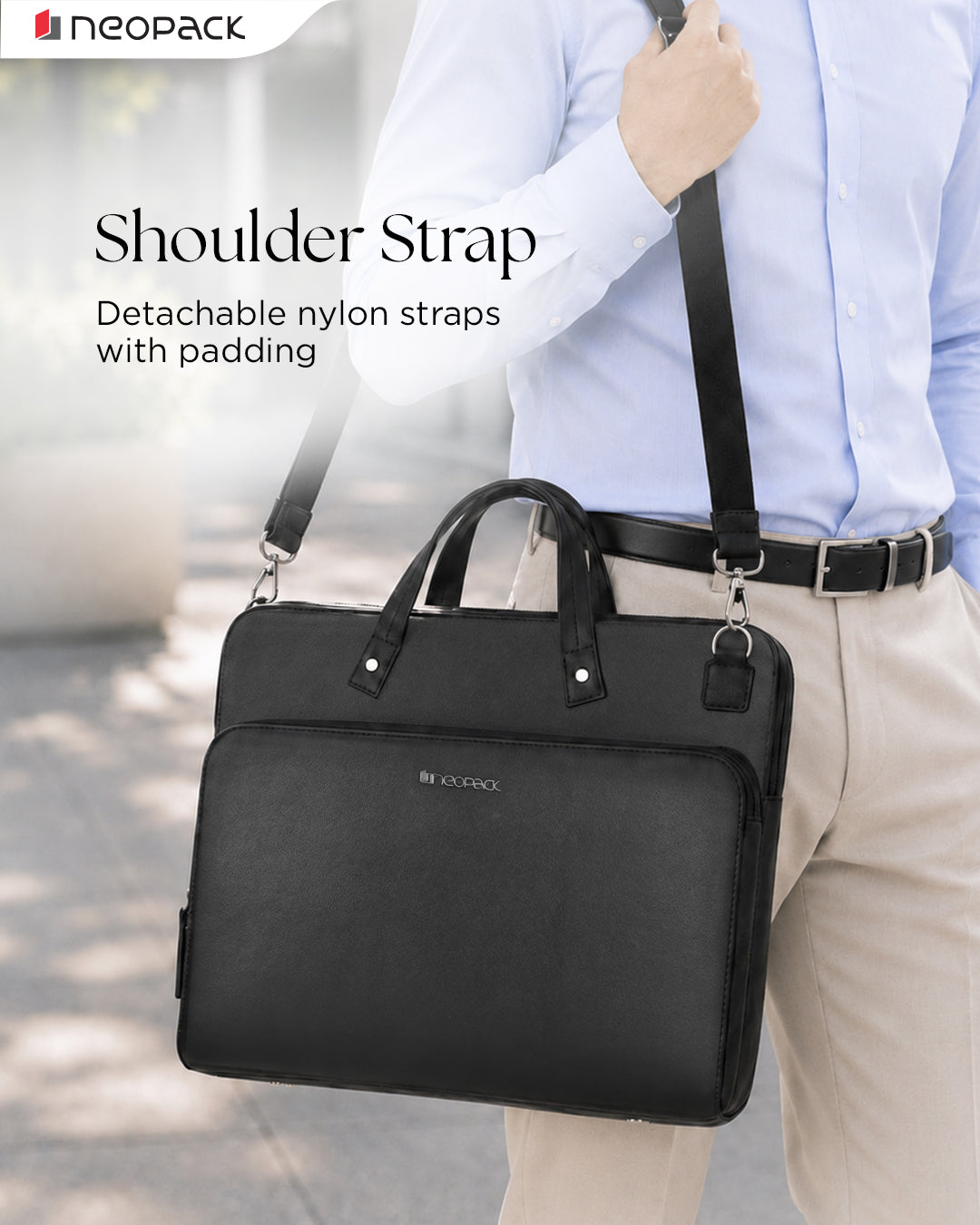 Evoque Slim Laptop Bag Fits Up to 14.2 Inch Macbooks & Laptops (Black)