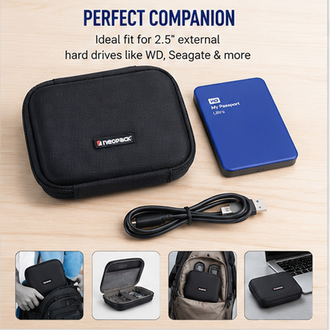 Portable Hard Drive Cover with Hard Shell Protection - Fits Upto 2.5