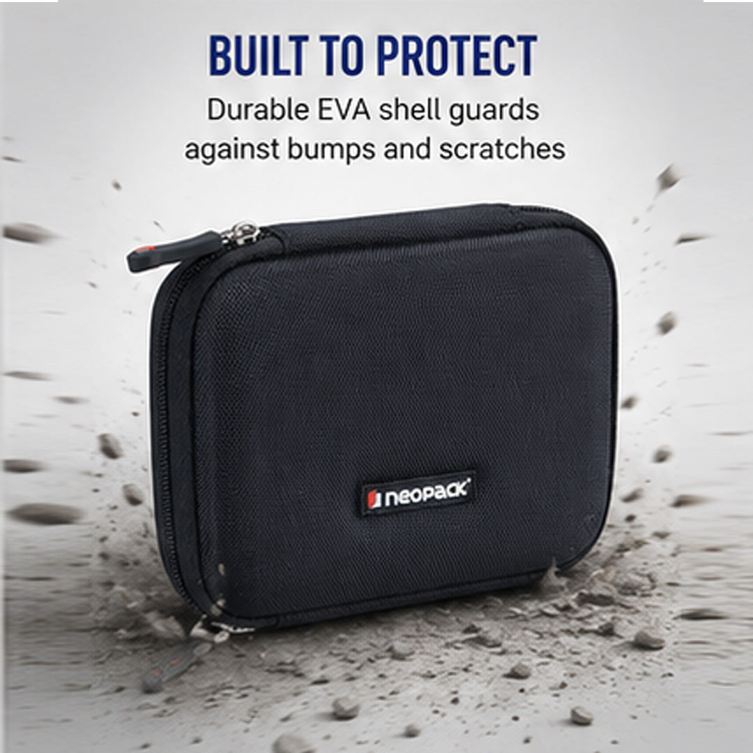 Portable Hard Drive Cover with Hard Shell Protection - Fits Upto 2.5" HDD & SSD (Black)