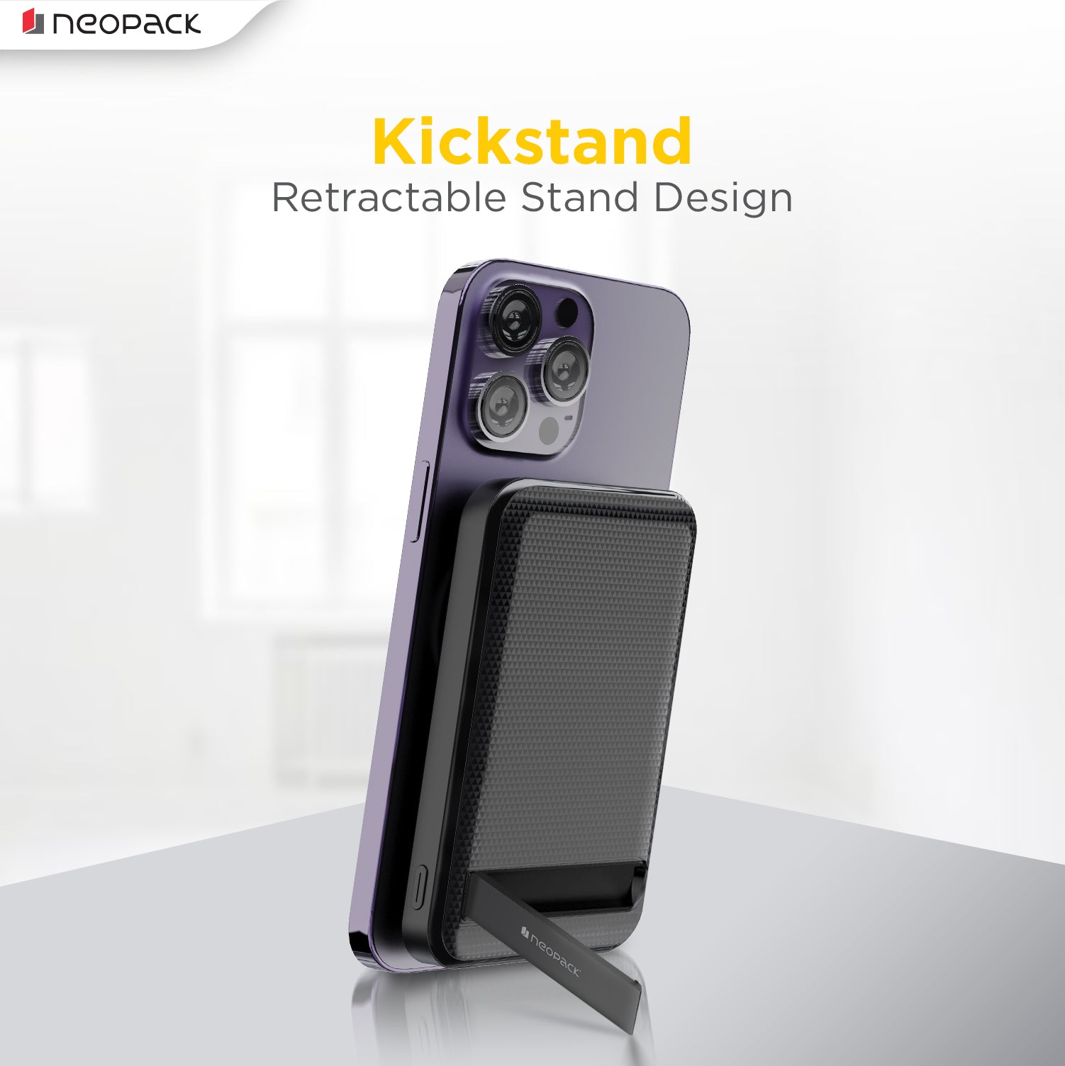 SnapGO Magsafe Power Bank 10000 mAH with Wireless Charging @ 15W & Type C @ 22.5 W Fast Charging (Black)