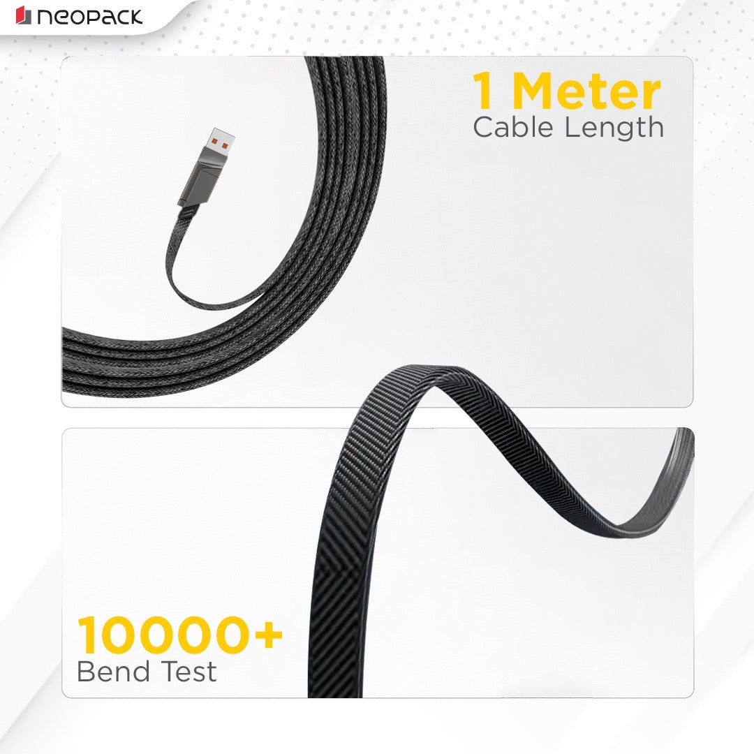 Almighty 4 In1 Cable 66W for MacBooks, iPhones, iPads, Tablets, Smartphones, and Other Accessories (Black)