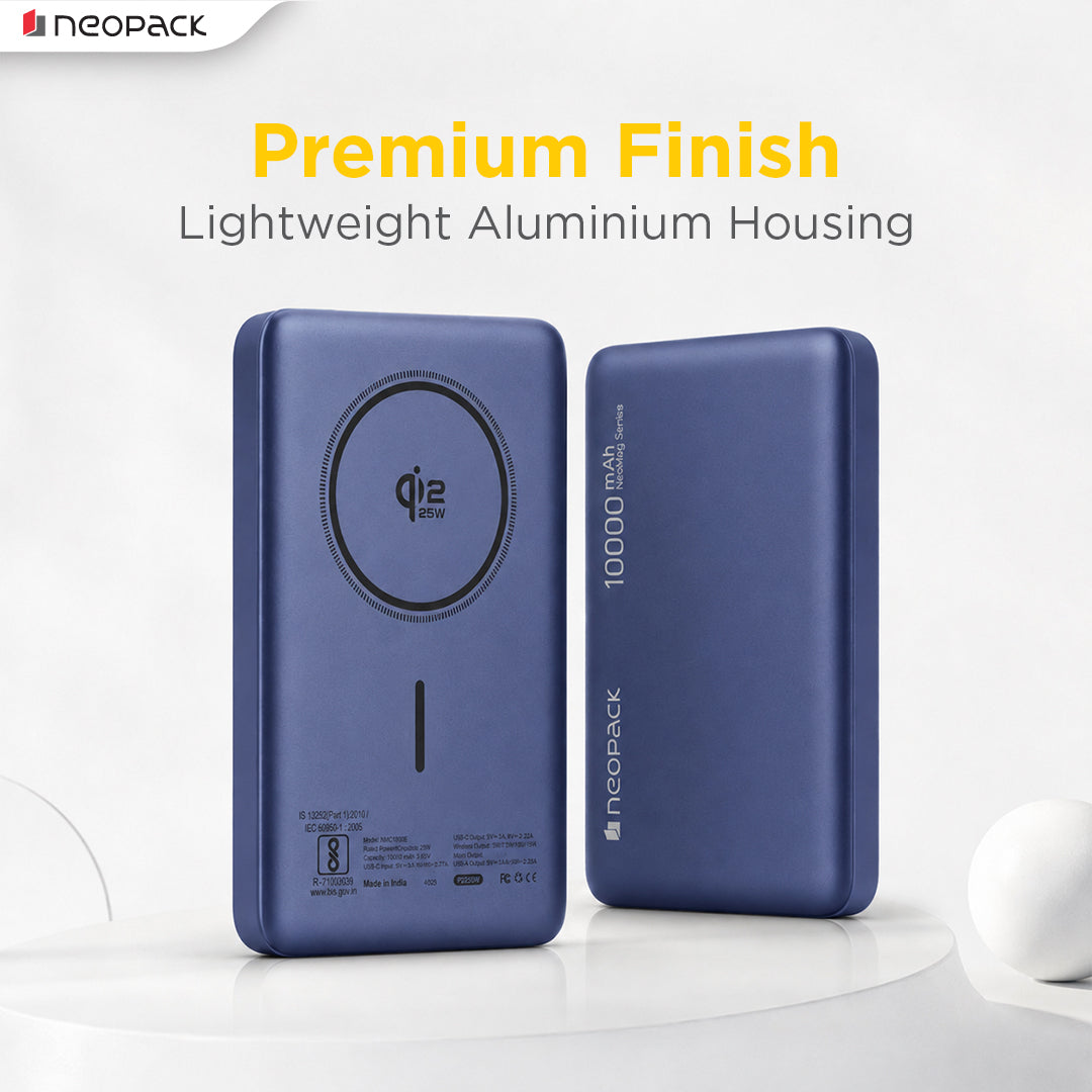 Rapid Pro Magsafe Power Bank 10000 mAH, 25W Fast Wireless Charging with Qi2 Technology (Navy Blue)