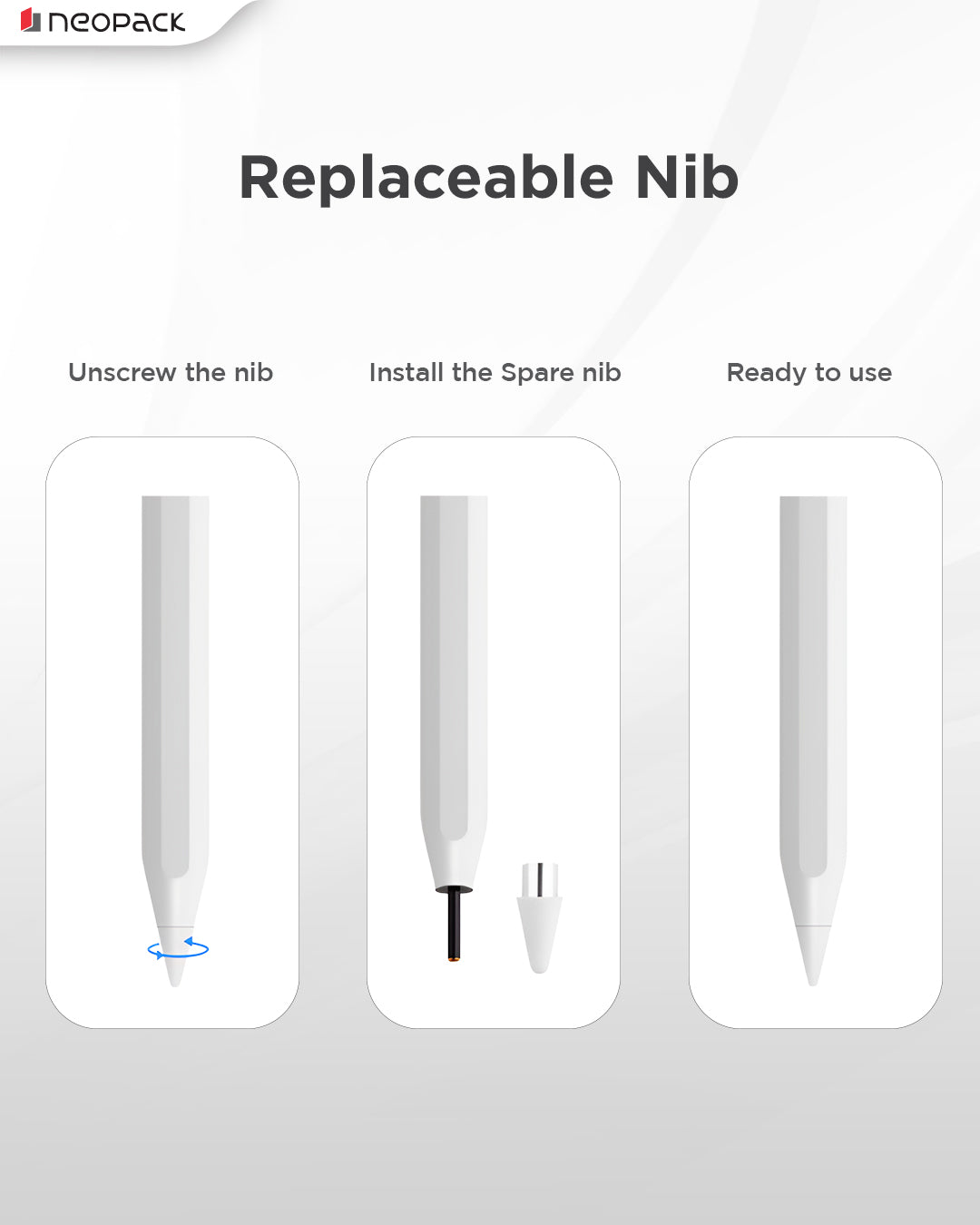 Sketch Pencil Lite Stylus Pen with Tilt Sensitivity, Palm Rejection, Strong Magnetic Attachment for Apple iPad (White)