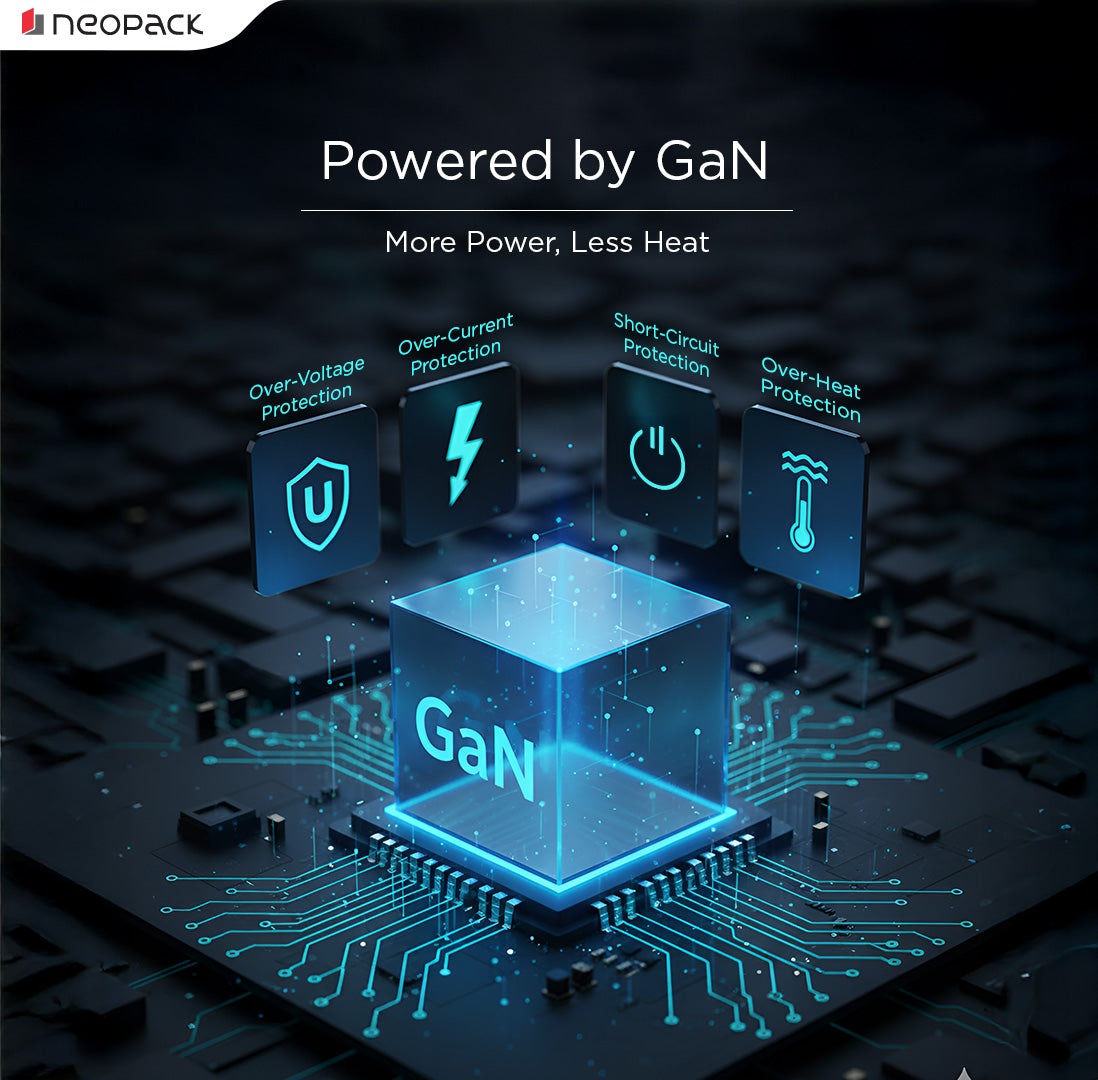 Dual Port USB-C & A 33W Fast Charging GAN Adapter for Smartphones / iPhone, Tablet, Power Banks, Earbuds and More (White)