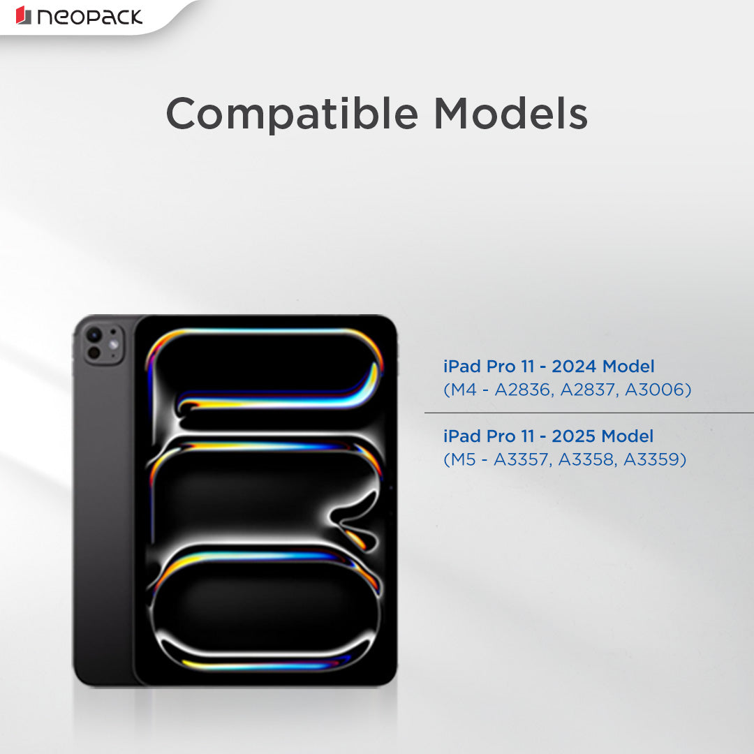 Drop Tested Defender Case with Pencil Holder for iPad Pro 11", Fits: M4 & M5 Models (Black)