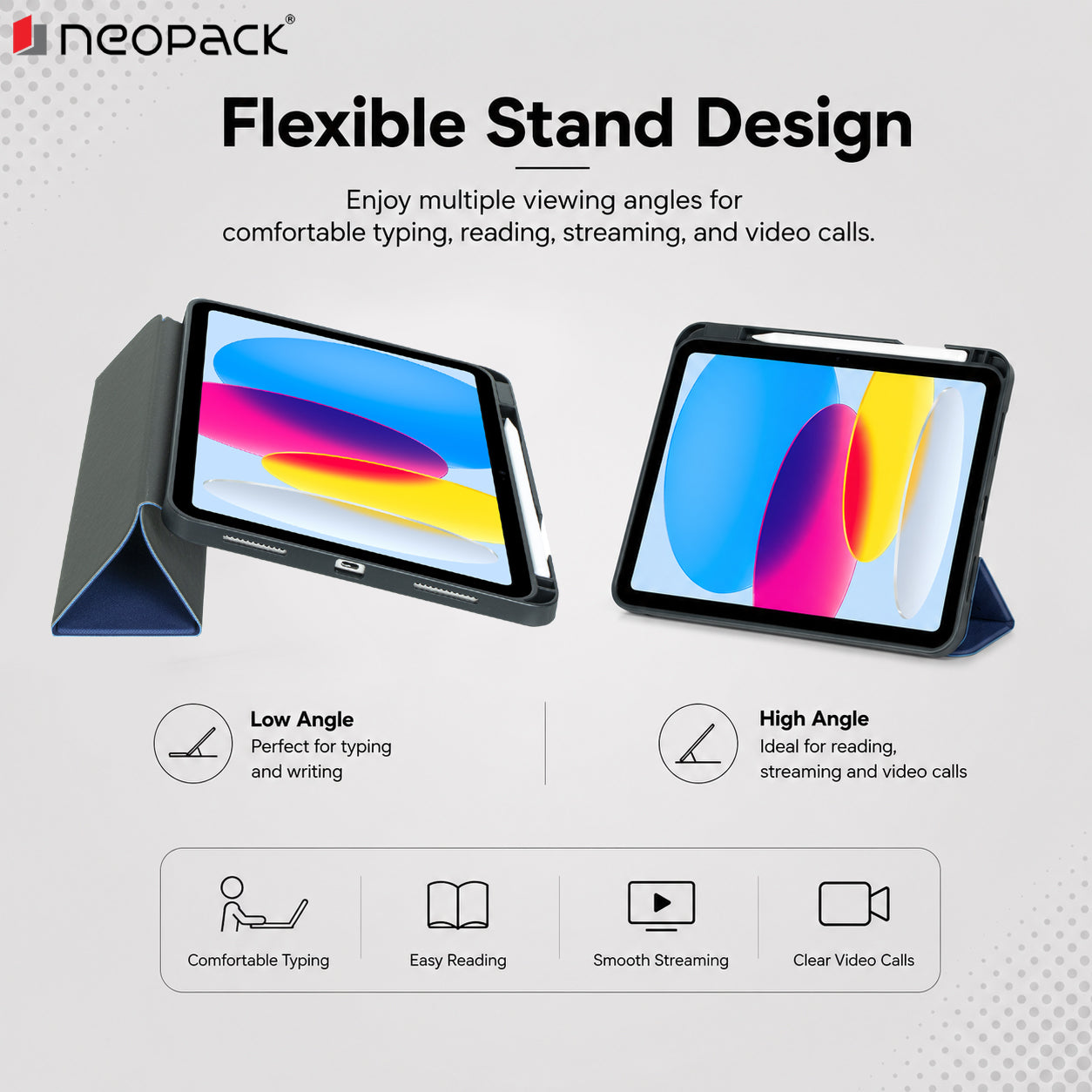 Zenith 3 Fold Smart Cover with Pencil Holder for Apple iPad Air 13, Fits: M2 / M3 / M4 Models (Blue)