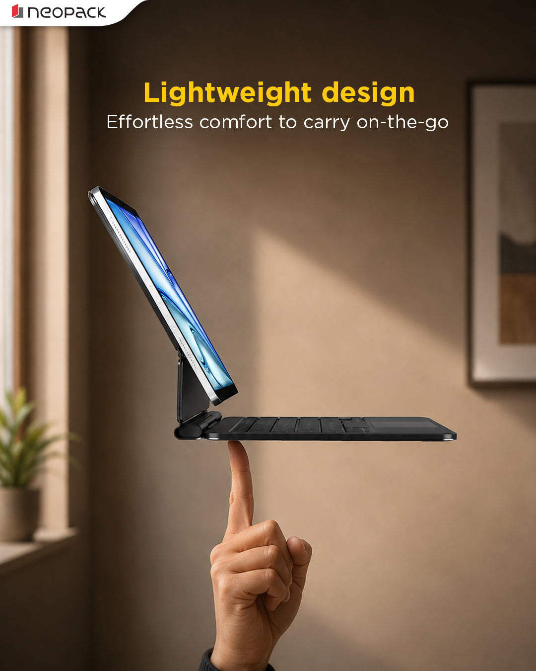 Magnetic Keyboard Folio with Trackpad for Apple iPad 10.9, Fits: 10th Gen & iPad A16 Model, Fits: 11th Gen (Black)